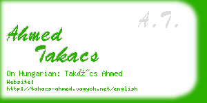 ahmed takacs business card